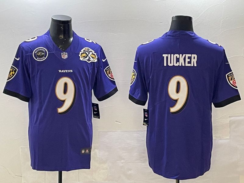 Men Baltimore Ravens #9 Tucker Purple Second generation 2024 Nike Limited NFL Jersey style 4->baltimore ravens->NFL Jersey